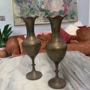 Set of Two Bronze Vases